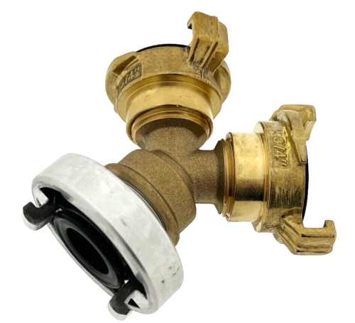 Storz D - 2x GK Verteiler, 2-Wege Y Verteiler, Messing Y- Stück